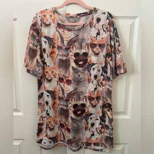 NWOT Secret treasures long blouse animals pajama small